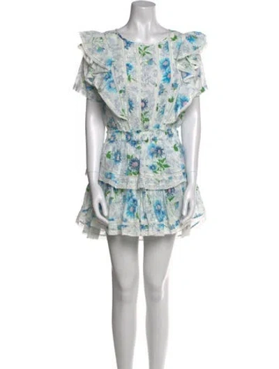 Pre-owned Loveshackfancy Printed Mini Dress In Multi