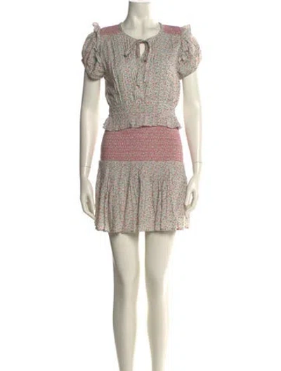 Pre-owned Loveshackfancy Printed Mini Dress In Multi