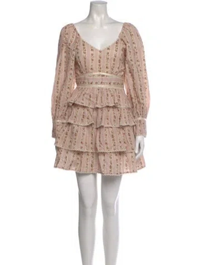 Pre-owned Loveshackfancy Printed Mini Dress In Multi