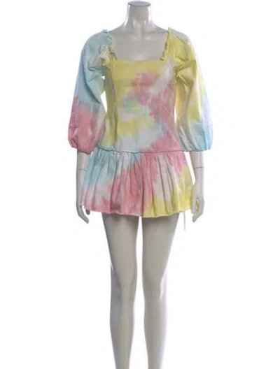 Pre-owned Loveshackfancy Printed Mini Dress In Multi