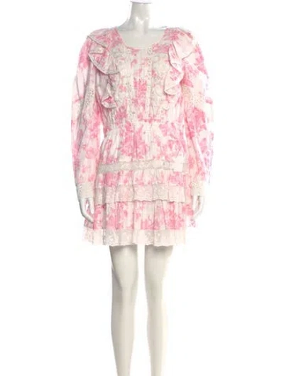 Pre-owned Loveshackfancy Printed Mini Dress In Multi