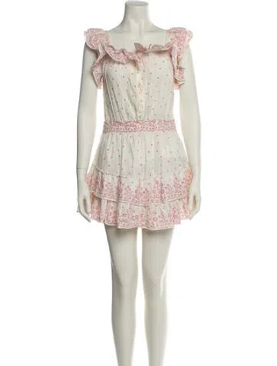 Pre-owned Loveshackfancy Printed Mini Dress In Neutral