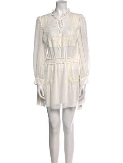 Pre-owned Loveshackfancy Printed Mini Dress In Neutral