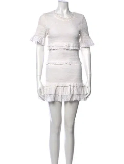 Pre-owned Loveshackfancy Printed Mini Dress In Neutral