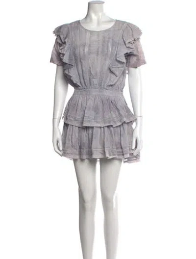 Pre-owned Loveshackfancy Printed Mini Dress In Neutrals