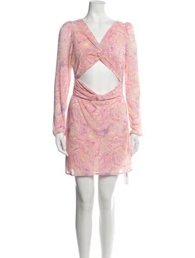 Pre-owned Loveshackfancy Printed Mini Dress In Orange