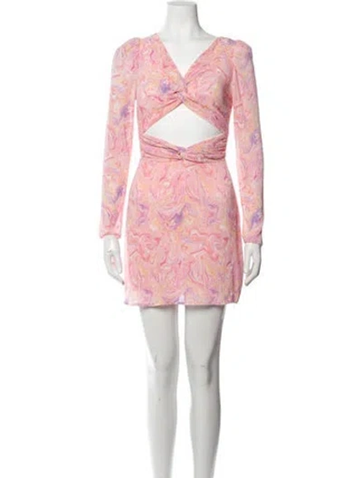 Pre-owned Loveshackfancy Printed Mini Dress In Orange