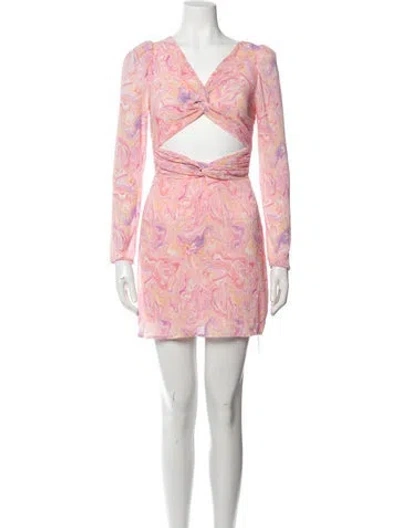 Pre-owned Loveshackfancy Printed Mini Dress In Orange