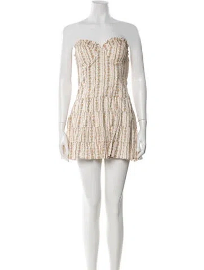 Pre-owned Loveshackfancy Printed Mini Dress In Orange