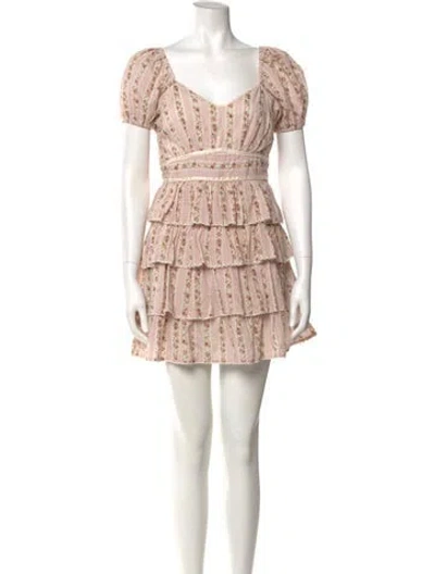 Pre-owned Loveshackfancy Printed Mini Dress In Pink