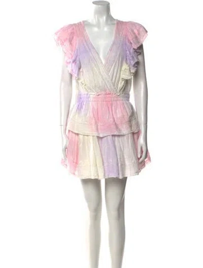 Pre-owned Loveshackfancy Printed Mini Dress In Pink