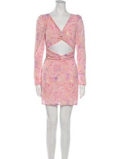 Pre-owned Loveshackfancy Printed Mini Dress In Pink