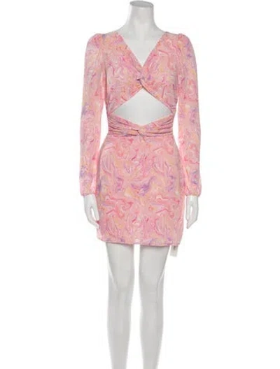 Pre-owned Loveshackfancy Printed Mini Dress In Pink