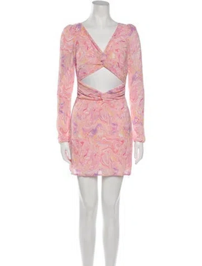 Pre-owned Loveshackfancy Printed Mini Dress In Pink