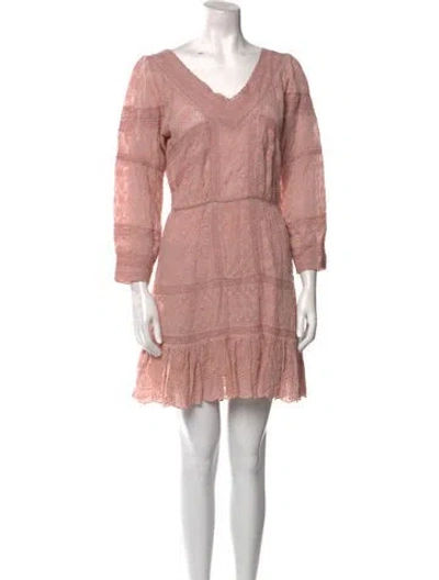 Pre-owned Loveshackfancy Printed Mini Dress In Pink