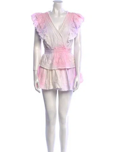 Pre-owned Loveshackfancy Printed Mini Dress In Pink