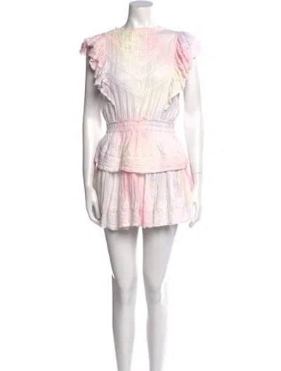 Pre-owned Loveshackfancy Printed Mini Dress In Pink