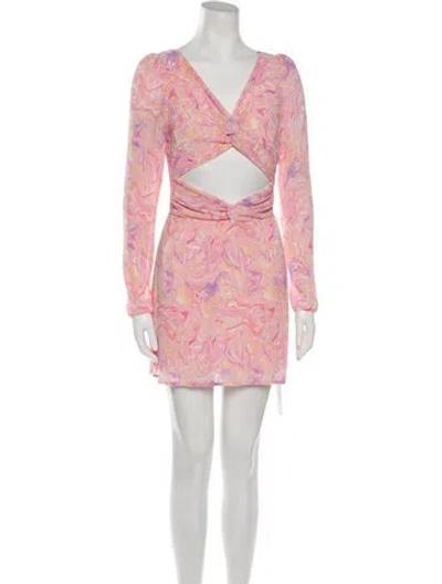 Pre-owned Loveshackfancy Printed Mini Dress In Pink