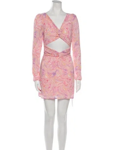 Pre-owned Loveshackfancy Printed Mini Dress In Pink