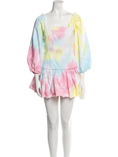 Pre-owned Loveshackfancy Printed Mini Dress In Pink