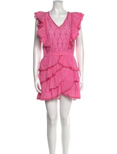 Pre-owned Loveshackfancy Printed Mini Dress In Pink