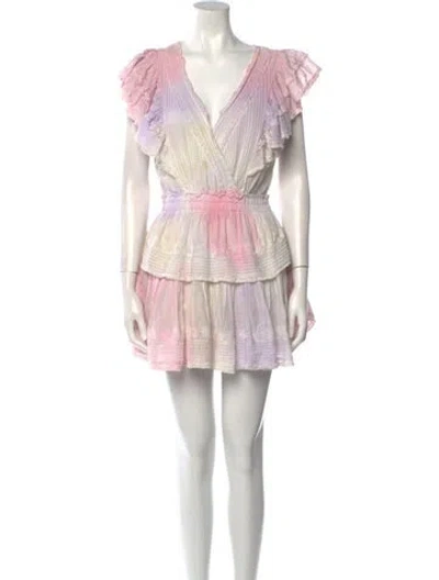 Pre-owned Loveshackfancy Printed Mini Dress In Pink