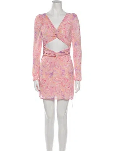 Pre-owned Loveshackfancy Printed Mini Dress In Pink