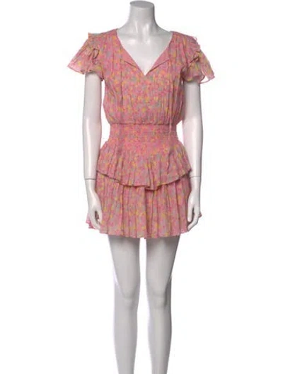Pre-owned Loveshackfancy Printed Mini Dress In Pink