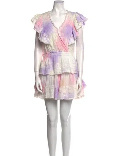 Pre-owned Loveshackfancy Printed Mini Dress In Pink