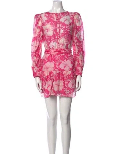 Pre-owned Loveshackfancy Printed Mini Dress In Pink