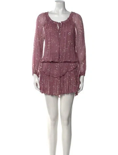 Pre-owned Loveshackfancy Printed Mini Dress In Pink