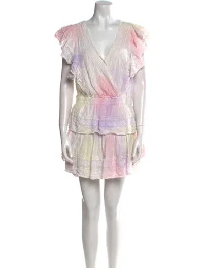 Pre-owned Loveshackfancy Printed Mini Dress In Pink