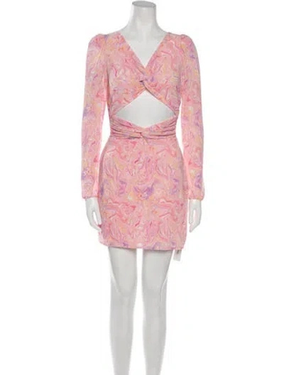 Pre-owned Loveshackfancy Printed Mini Dress In Pink