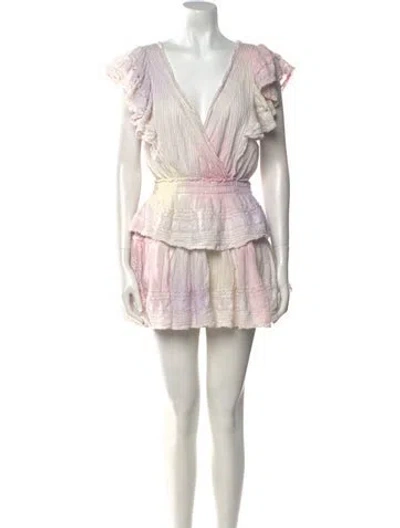 Pre-owned Loveshackfancy Printed Mini Dress In Pink