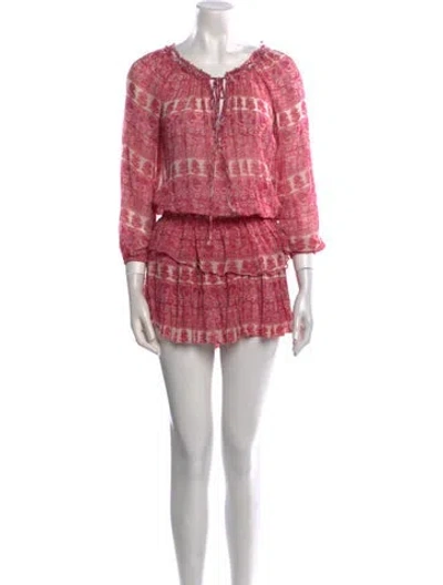 Pre-owned Loveshackfancy Printed Mini Dress In Pink