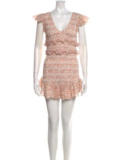 Pre-owned Loveshackfancy Printed Mini Dress In Pink