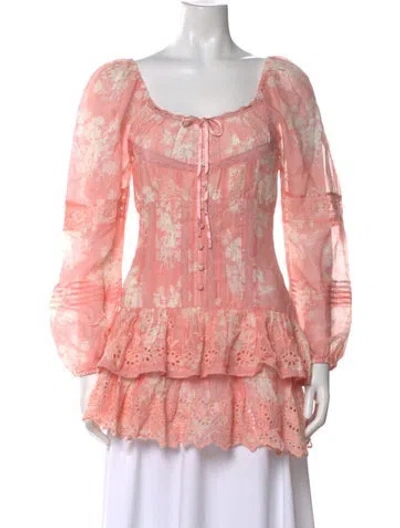 Pre-owned Loveshackfancy Printed Mini Dress In Pink