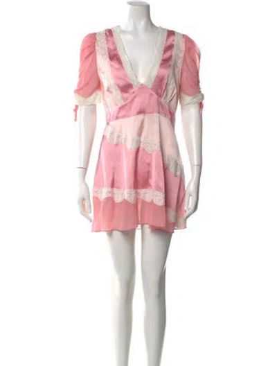 Pre-owned Loveshackfancy Printed Mini Dress In Pink