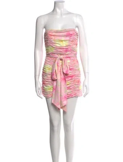 Pre-owned Loveshackfancy Printed Mini Dress In Pink