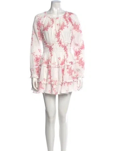 Pre-owned Loveshackfancy Printed Mini Dress In Pink