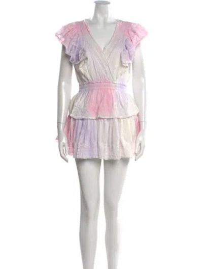 Pre-owned Loveshackfancy Printed Mini Dress In Pink
