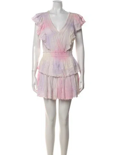 Pre-owned Loveshackfancy Printed Mini Dress In Pink