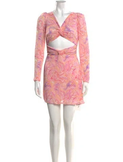 Pre-owned Loveshackfancy Printed Mini Dress In Pink