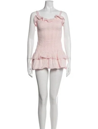 Pre-owned Loveshackfancy Printed Mini Dress In Pink