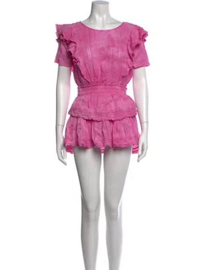 Pre-owned Loveshackfancy Printed Mini Dress In Pink