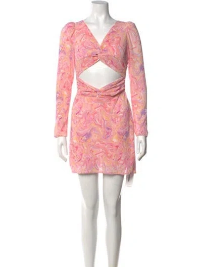Pre-owned Loveshackfancy Printed Mini Dress In Pink