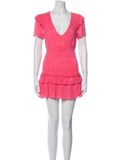 Pre-owned Loveshackfancy Printed Mini Dress In Pink