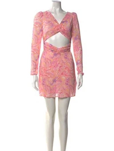Pre-owned Loveshackfancy Printed Mini Dress In Pink