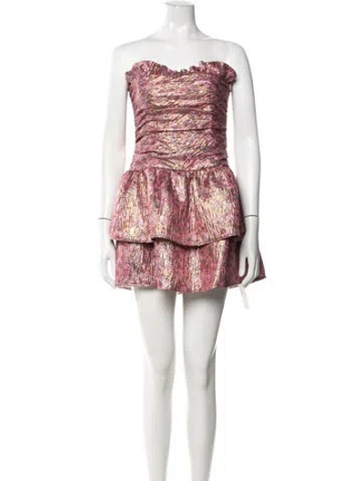 Pre-owned Loveshackfancy Printed Mini Dress In Pink