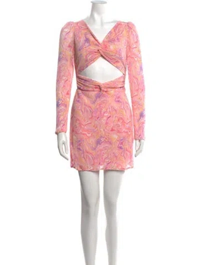 Pre-owned Loveshackfancy Printed Mini Dress In Pink